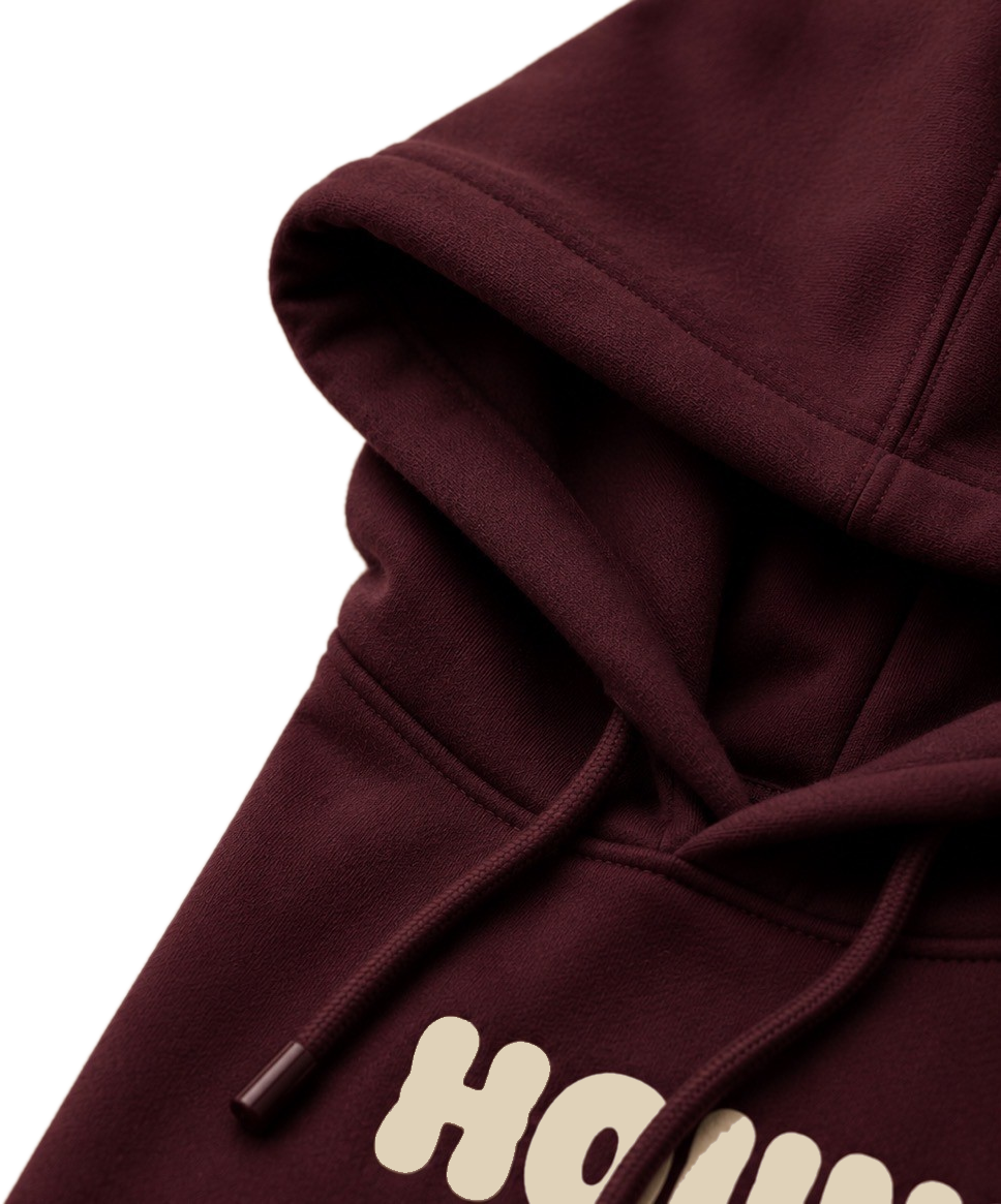 The HOUND hoodie in deep maroon